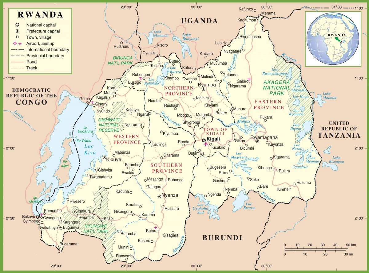 Rwanda kart plassering
