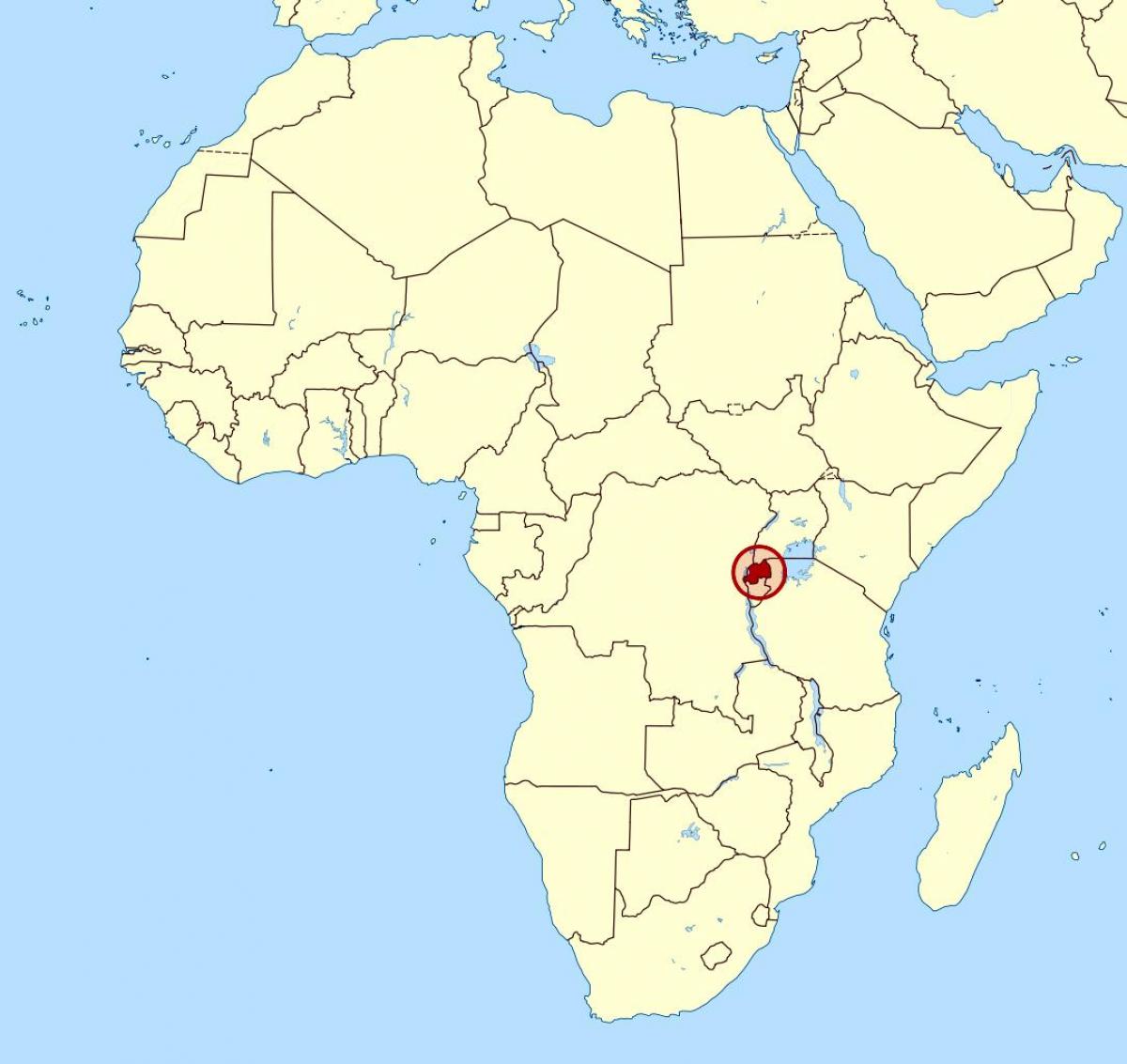 kart av Rwanda-afrika