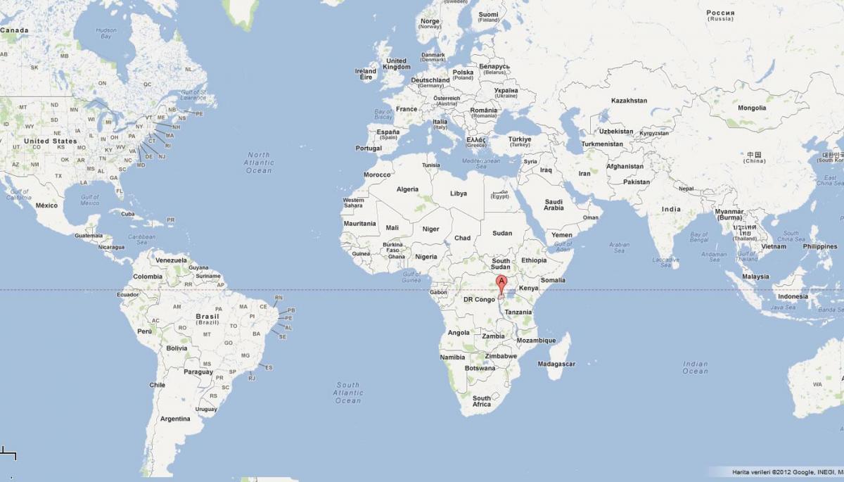kart av Rwanda i verden
