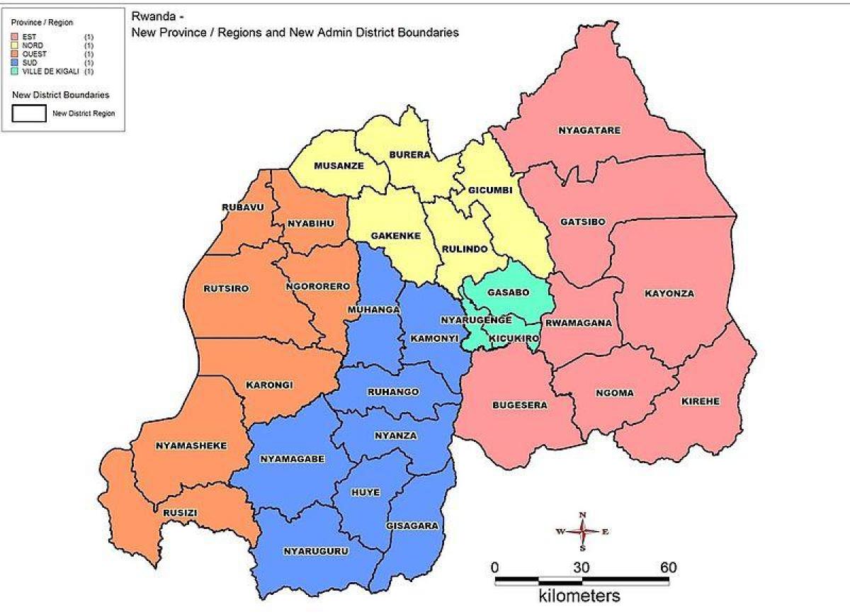 kart av Rwanda kart provinser
