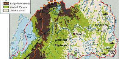 Geografiske kart i Rwanda