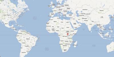 Kart av Rwanda i verden
