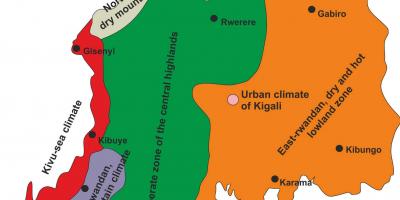 Kart av Rwanda klima