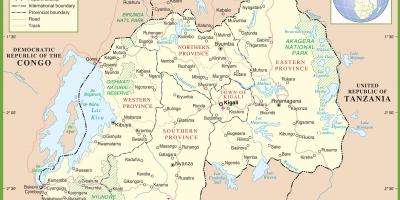 Kart av Rwanda politiske