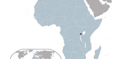 Rwanda plassering på verdenskartet